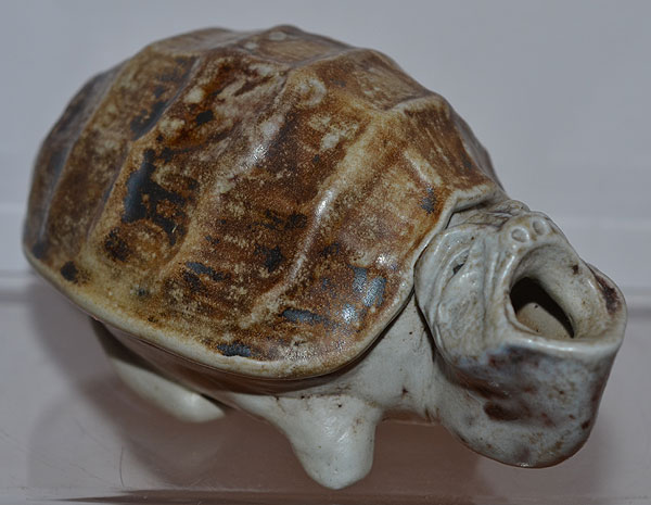 MARTIN BROTHERS GROTESQUE TORTOISE INKWELL.