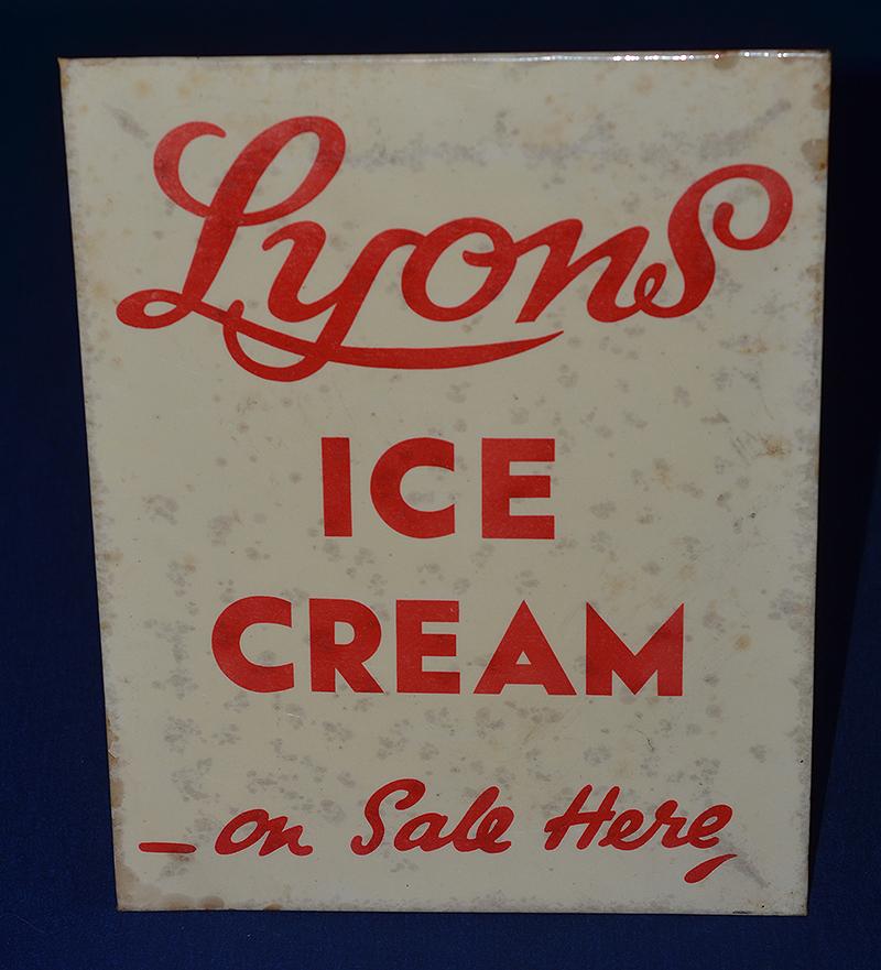 LYONS ICE CREAM ADVERTISING SIGN.