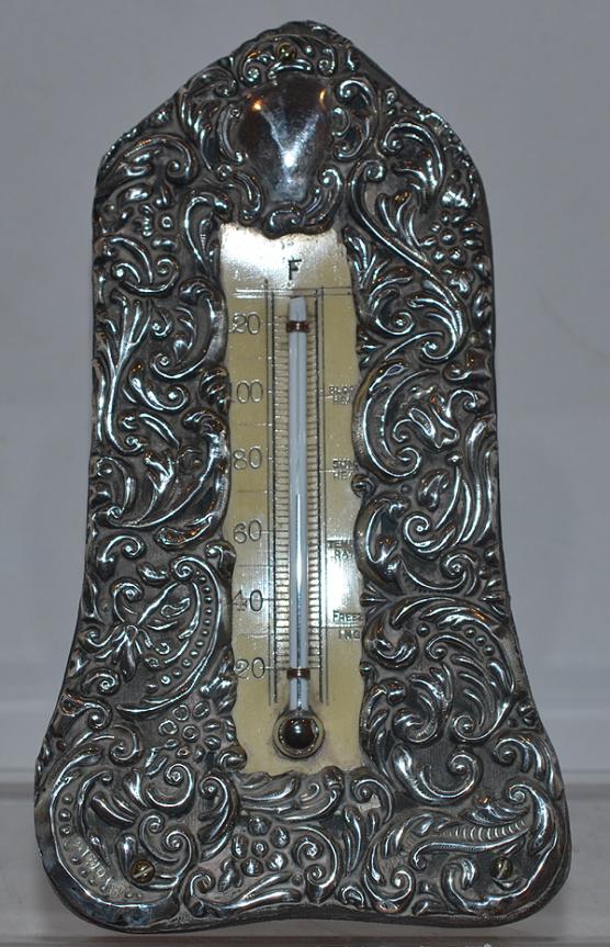 VICTORIAN SILVER BAROMETER.