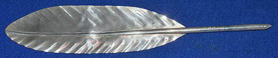 VICTORIAN SILVER NOVELTY QUILL PEN.