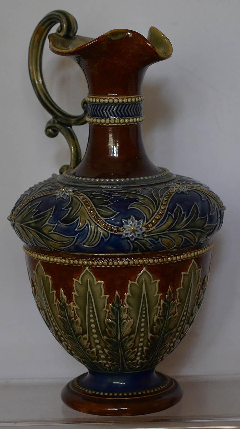 DOULTON STONEWARE ORNATE EWER.