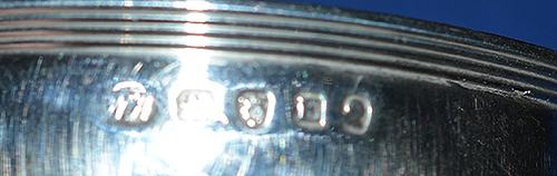 SILVER GEORGIAN WINE FUNNEL AND MATCHING STRAINER.