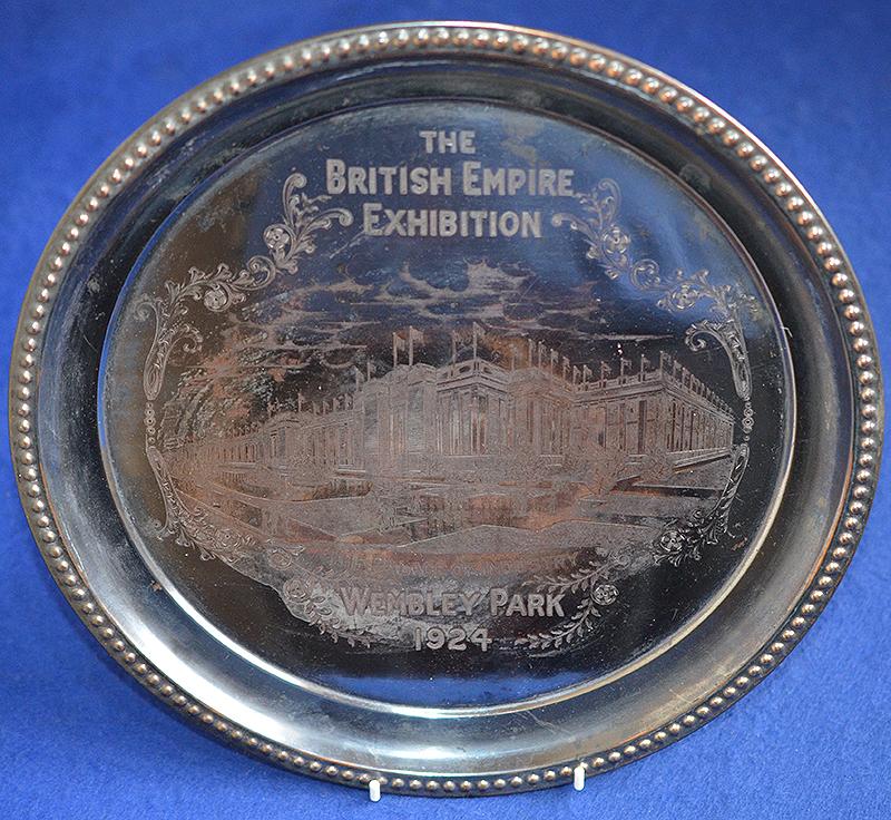 SILVER PLATED ANTIQUE ADVERTISING SALVER.