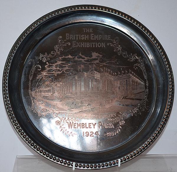 SILVER PLATED ANTIQUE ADVERTISING SALVER.
