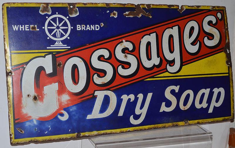 GOSSAGES  SOAP ADVERTISING ENAMEL SIGN.