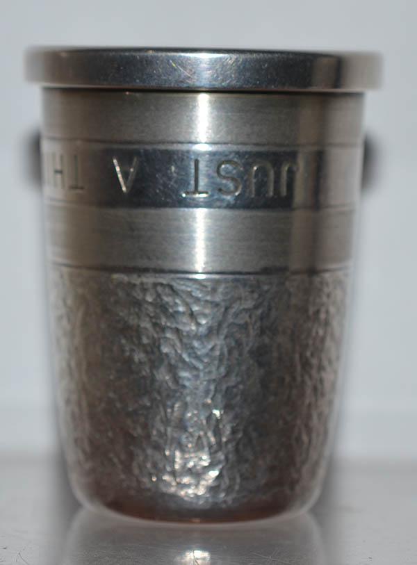 SILVER NOVELTY SPIRIT SHOT CUP.